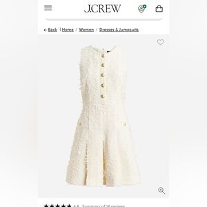 J.Crew Women’s Size 4 Pleated mini dress in white textured tweed